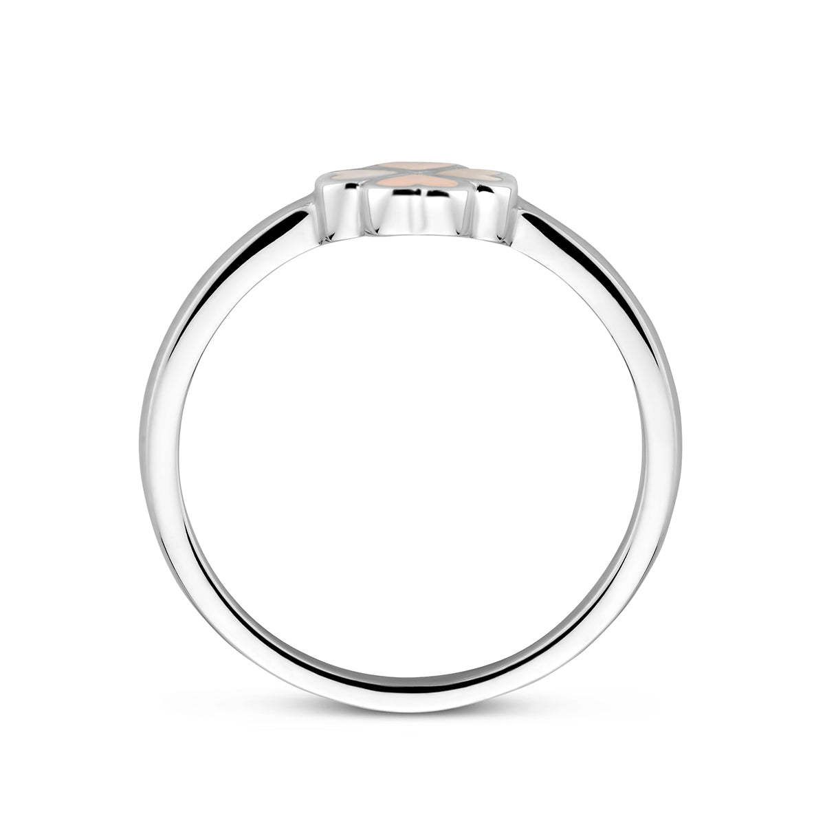 vDam Ring Klavertje Parelmoer Zilver Gerhodineerd 1337842 Maat 16½