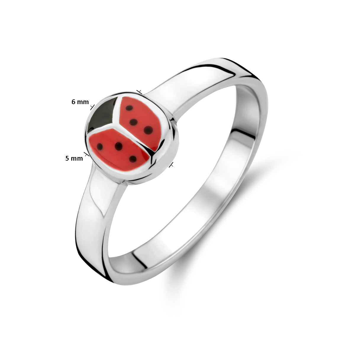 vDam Ring Lieveheersbeestje Zilver Gerhodineerd 1337006 Maat 15