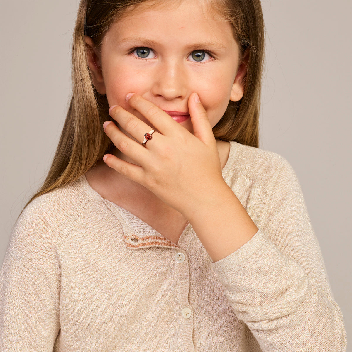 vDam Ring Lieveheersbeestje Zilver Gerhodineerd 1337006 Maat 15