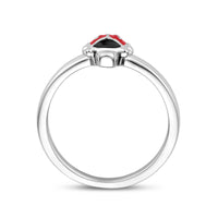 vDam Ring Lieveheersbeestje Zilver Gerhodineerd 1338090 Maat 14½