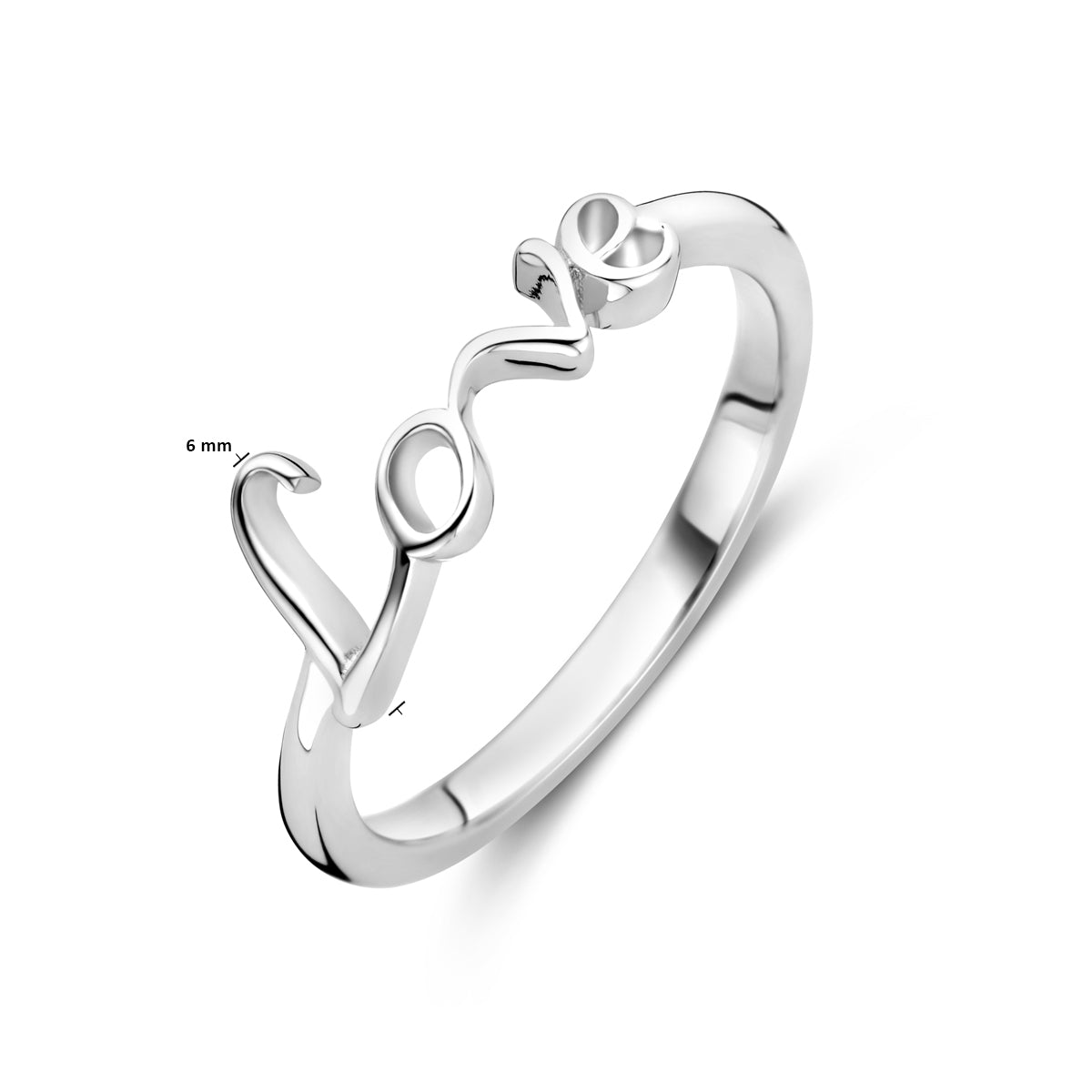 vDam Ring Love Zilver Gerhodineerd 1339793 Maat 17¾