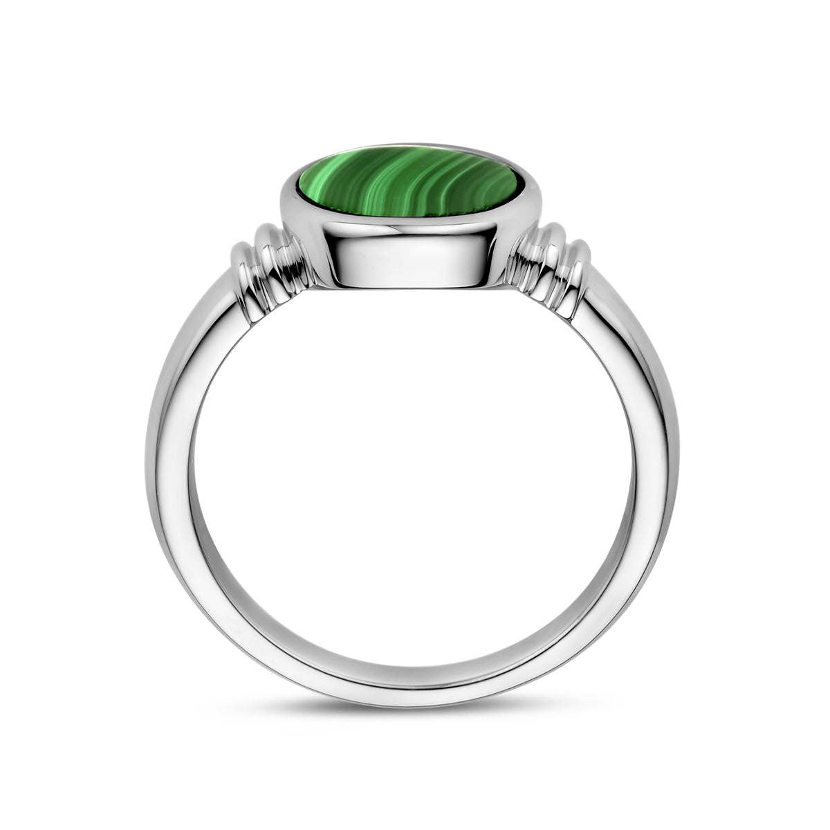vDam Ring Malachiet Zilver Gerhodineerd 1336867 Maat 16½