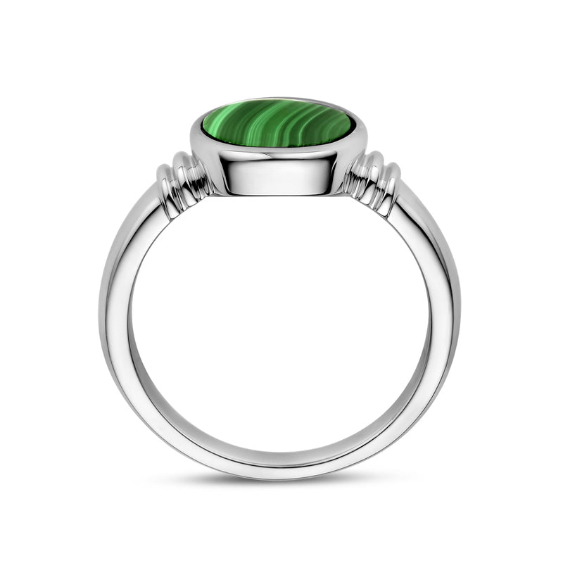 vDam Ring Malachiet Zilver Gerhodineerd 1336869 Maat 17¾