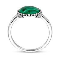 vDam Ring Malachiet Zilver Gerhodineerd 1337137 Maat 16