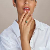 vDam Ring Malachiet Zilver Gerhodineerd 1337138 Maat 16½