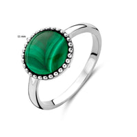 vDam Ring Malachiet Zilver Gerhodineerd 1337139 Maat 17¼