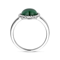vDam Ring Malachiet Zilver Gerhodineerd 1337738 Maat 17¾
