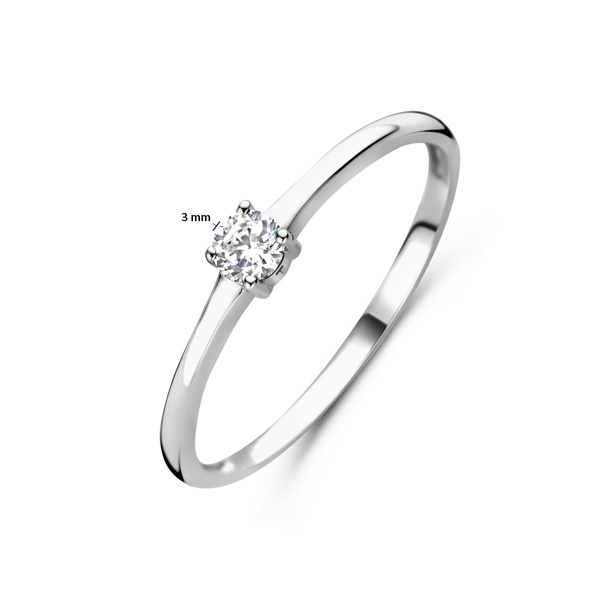 vDam Ring Met Geboortesteen Cz April Zilver Gerhodineerd 1337062 Maat 17