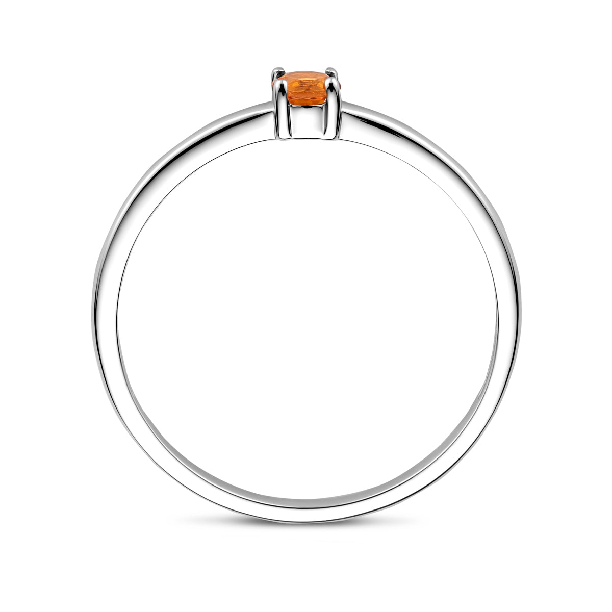 vDam Ring Met Geboortesteen November Citrien Zilver Gerhodineerd 1337088 Maat 16
