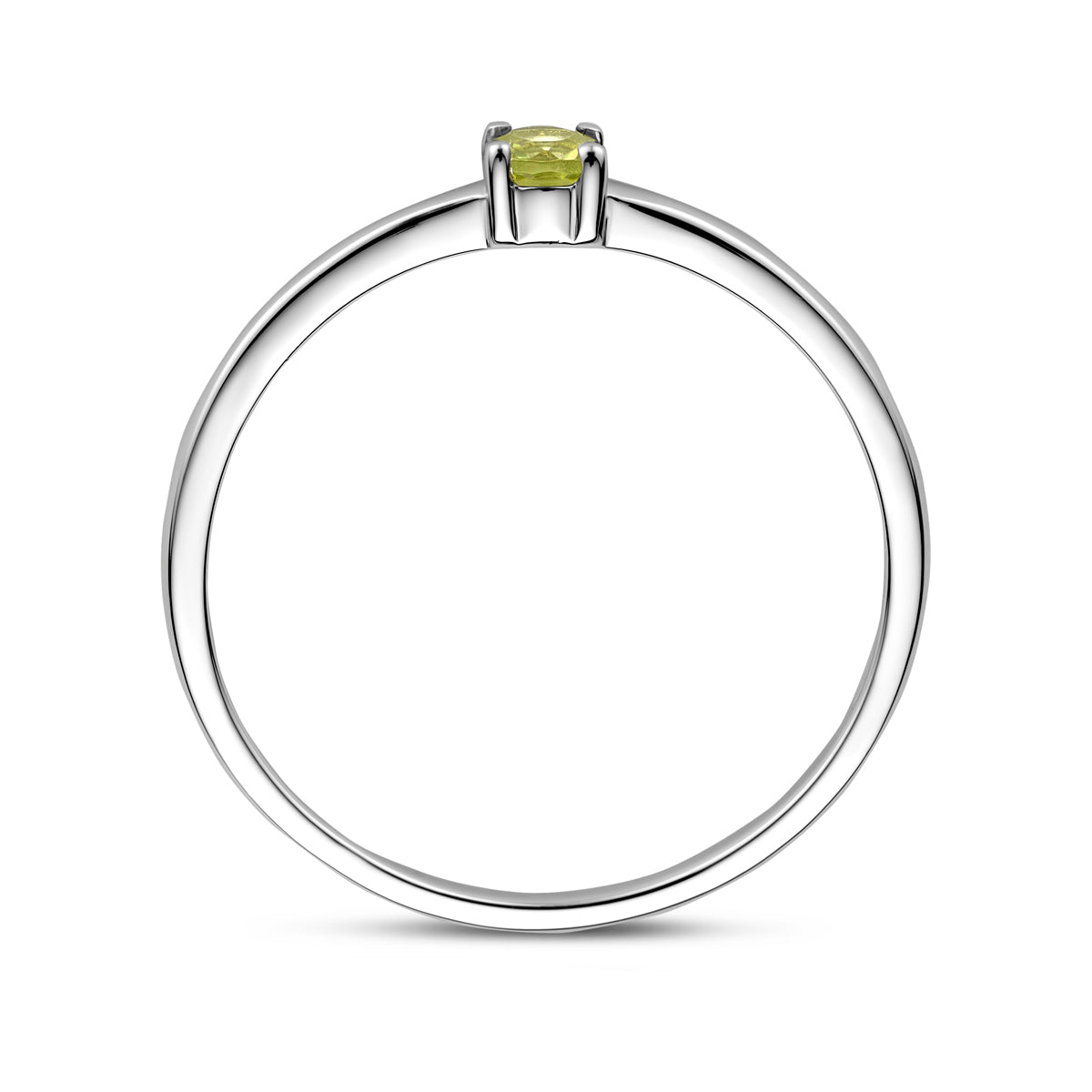 vDam Ring Met Geboortesteen Peridot Augustus Zilver Gerhodineerd 1337109 Maat 16½