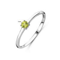 vDam Ring Met Geboortesteen Peridot Augustus Zilver Gerhodineerd 1337109 Maat 16½