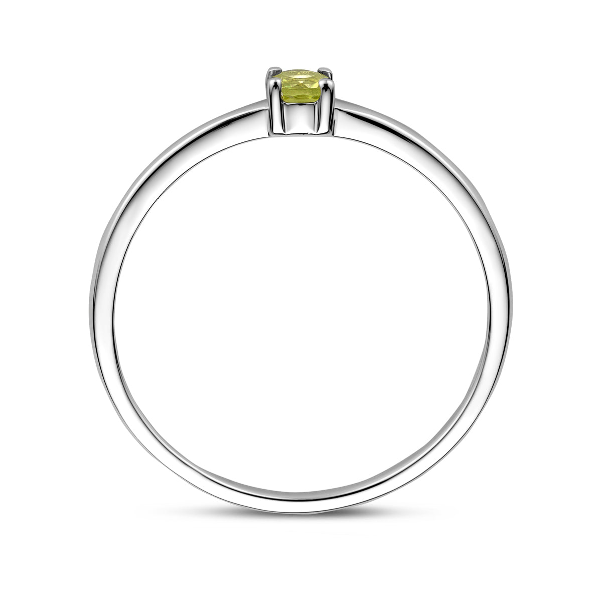 vDam Ring Met Geboortesteen Peridot Augustus Zilver Gerhodineerd 1337113 Maat 18