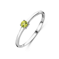 vDam Ring Met Geboortesteen Peridot Augustus Zilver Gerhodineerd 1337113