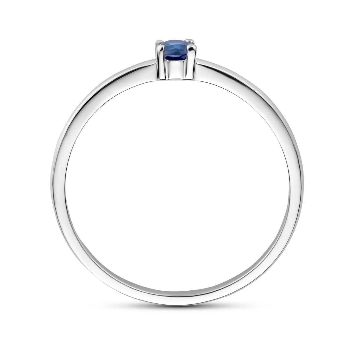 vDam Ring Met Geboortesteen Saffier September Zilver Gerhodineerd 1337054 Maat 18