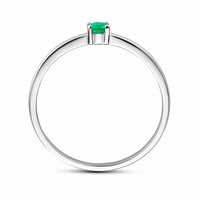 vDam Ring Met Geboortesteen Smaragd Mei Zilver Gerhodineerd 1337056 Maat 16½