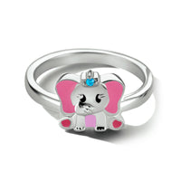 vDam Ring Olifant Blauw Zirkonia Zilver Gerhodineerd 1334495