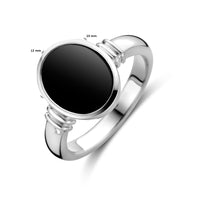 vDam Ring Onyx Zilver Gerhodineerd 1328742 Maat 16