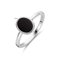 vDam Ring Onyx Zilver Gerhodineerd 1340336 Maat 17¼