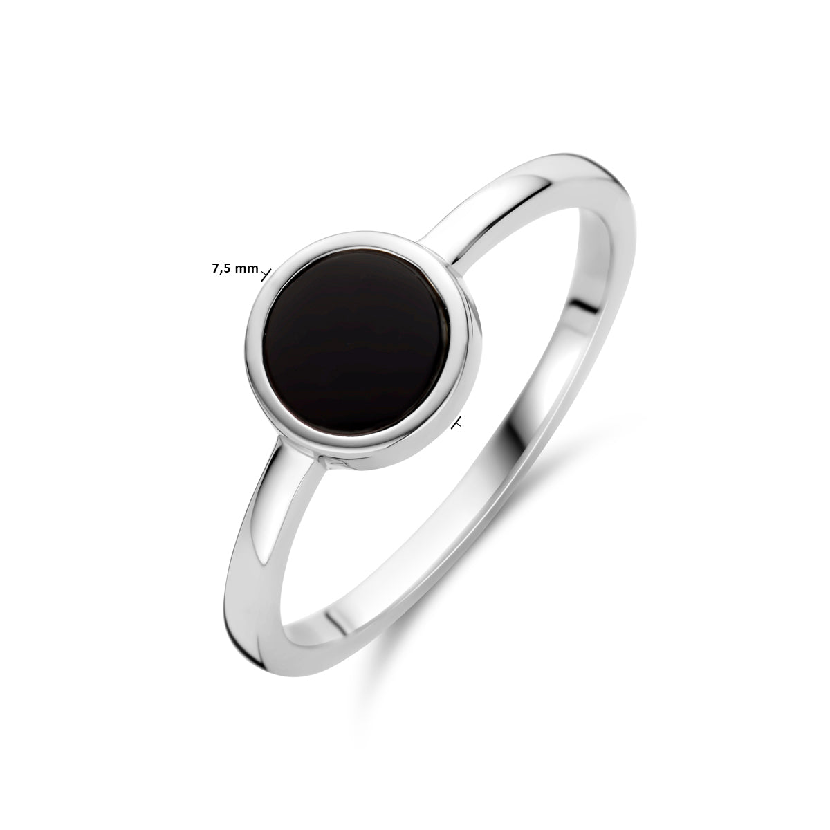 vDam Ring Onyx Zilver Gerhodineerd 1340340 Maat 16