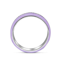 vDam Ring Paars Emaille En Zirkonia Zilver Gerhodineerd 1338703 Maat 18½