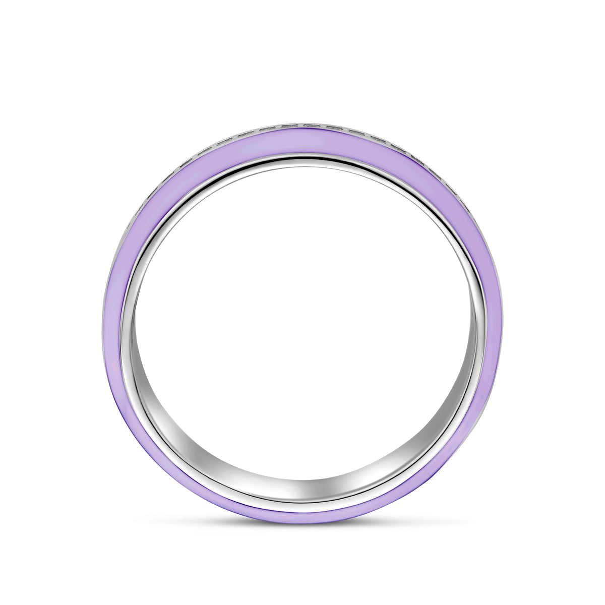 vDam Ring Paars Emaille En Zirkonia Zilver Gerhodineerd 1338703 Maat 18½