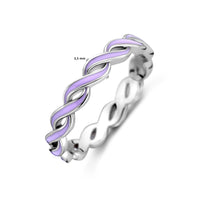 vDam Ring Paars Emaille Zilver Gerhodineerd 1338685 Maat 17¼