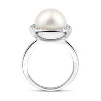 vDam Ring Parel En Zirkonia Halo Zilver Gerhodineerd 1339102 Maat 19