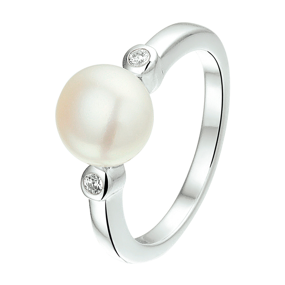 vDam Ring Parel En Zirkonia Zilver Gerhodineerd 1326144