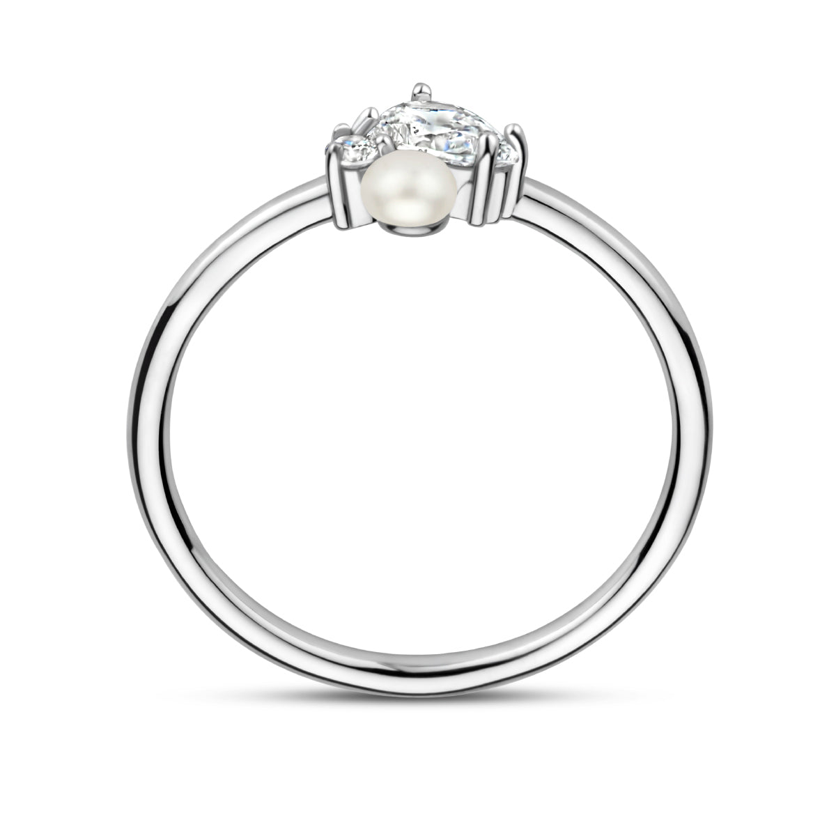 vDam Ring Parel En Zirkonia Zilver Gerhodineerd 1335524 Maat 18½