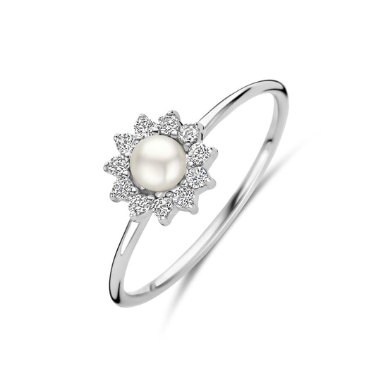 vDam Ring Parel En Zirkonia Zilver Gerhodineerd 1339707