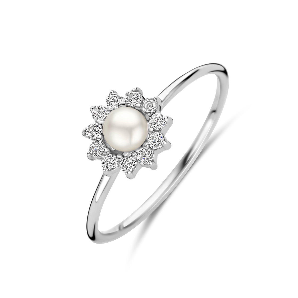 vDam Ring Parel En Zirkonia Zilver Gerhodineerd 1339709