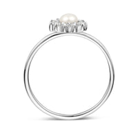 vDam Ring Parel En Zirkonia Zilver Gerhodineerd 1339710 Maat 18½