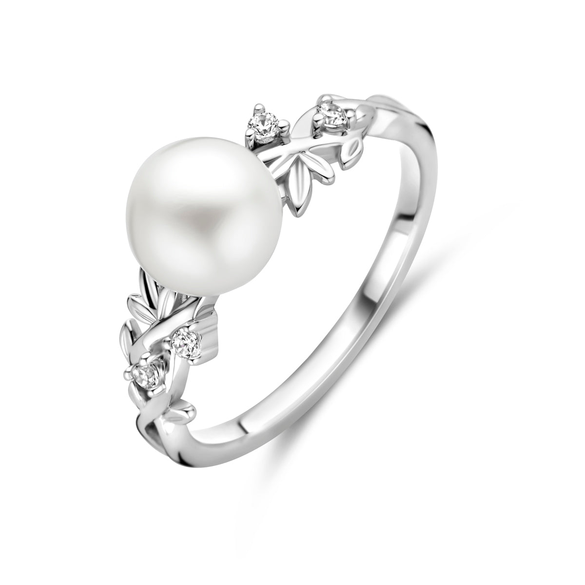 vDam Ring Parel En Zirkonia Zilver Gerhodineerd 1339779