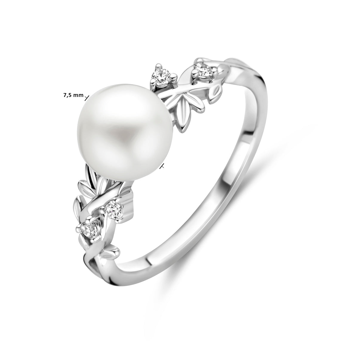 vDam Ring Parel En Zirkonia Zilver Gerhodineerd 1339779 Maat 18½