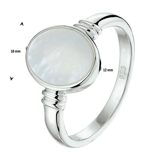 vDam Ring Parelmoer Zilver Gerhodineerd 1328103 Maat 19