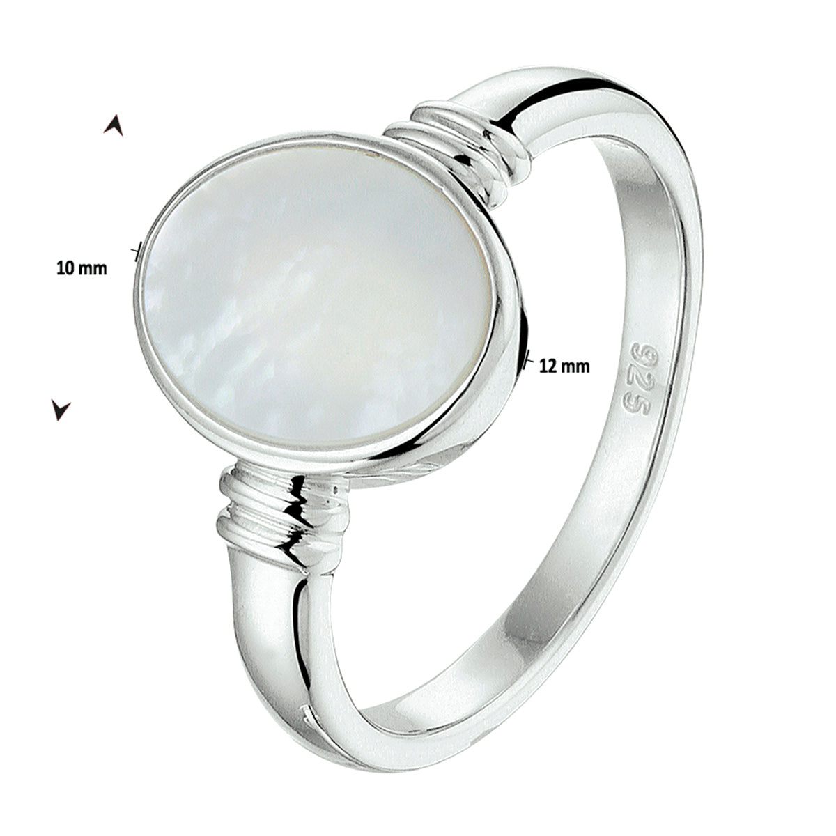 vDam Ring Parelmoer Zilver Gerhodineerd 1328735 Maat 14½