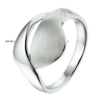 vDam Ring Poli/mat Zilver Gerhodineerd 13284Maat 19 Maat 19