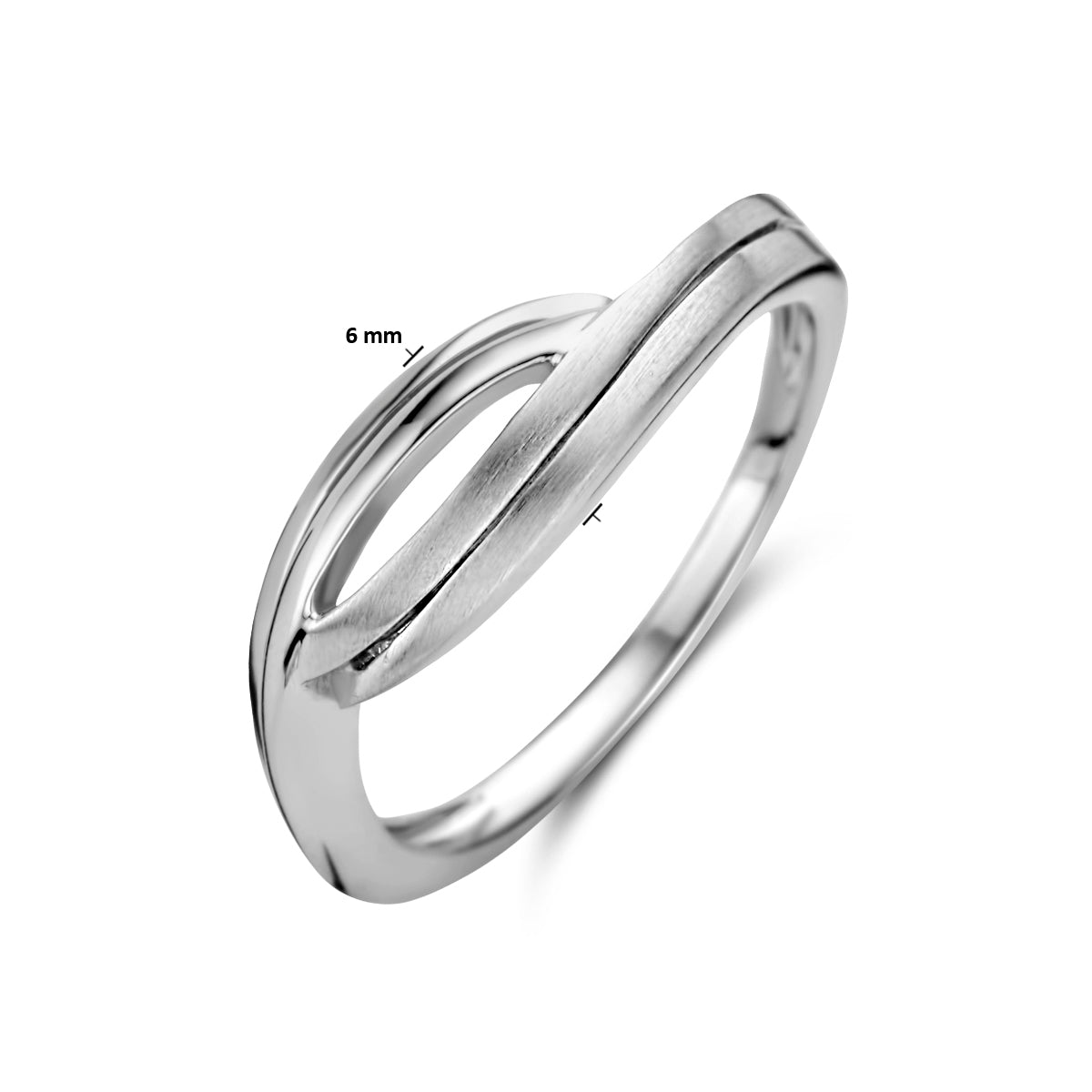 vDam Ring Poli/mat Zilver Gerhodineerd 1335325 Maat 18½