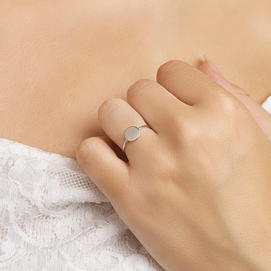 vDam Ring Rondje Zilver Gerhodineerd 1330174 Maat 17¼