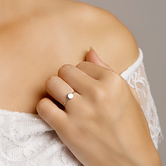 vDam Ring Rondje Zilver Gerhodineerd 1331358 Maat 18½