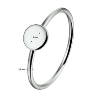 vDam Ring Rondje Zilver Gerhodineerd 1331358 Maat 18½