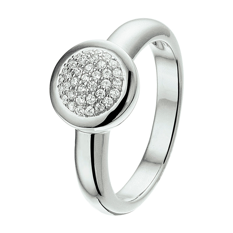 vDam Ring Rondje Zirkonia Zilver Gerhodineerd 1327870