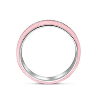 vDam Ring Roze Emaille En Zirkonia Zilver Gerhodineerd 1338706 Maat 17¾