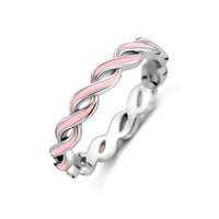 vDam Ring Roze Emaille Zilver Gerhodineerd 1338688