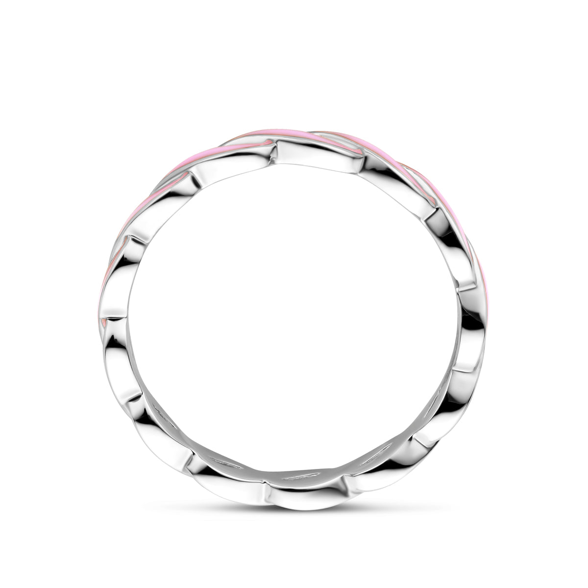 vDam Ring Roze Emaille Zilver Gerhodineerd 1338690 Maat 17¾
