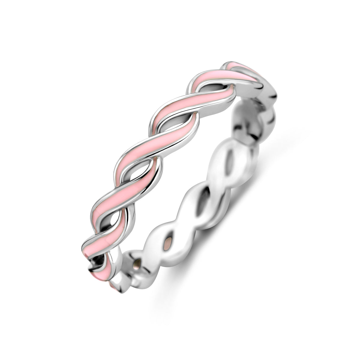 vDam Ring Roze Emaille Zilver Gerhodineerd 1338691
