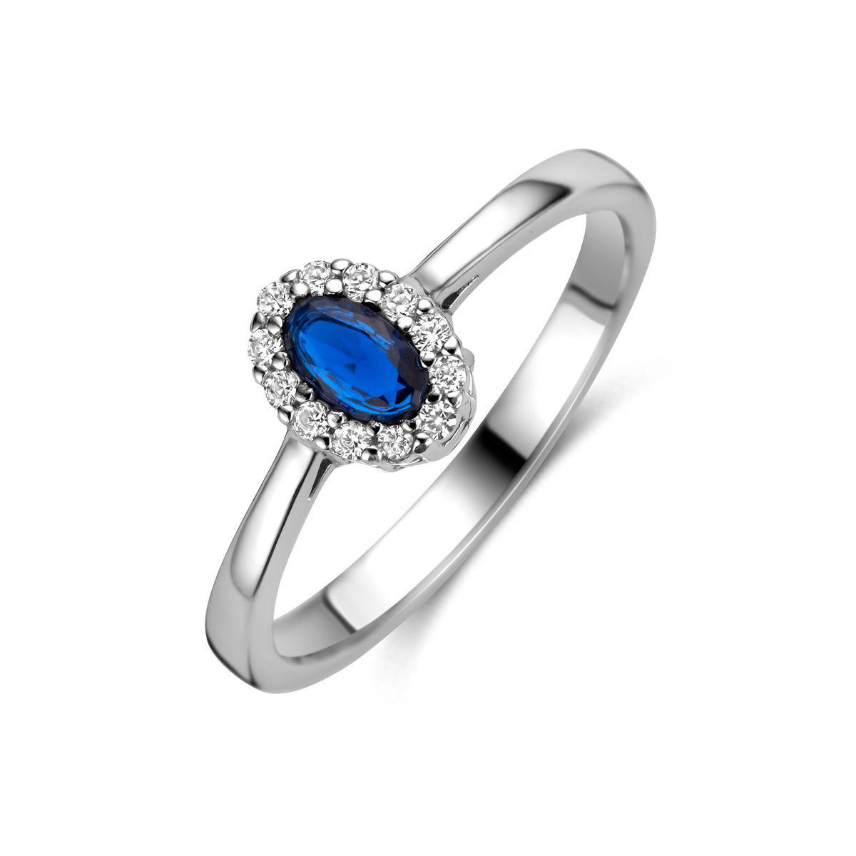 vDam Ring Saffier Zirkonia Zilver Gerhodineerd 1341418