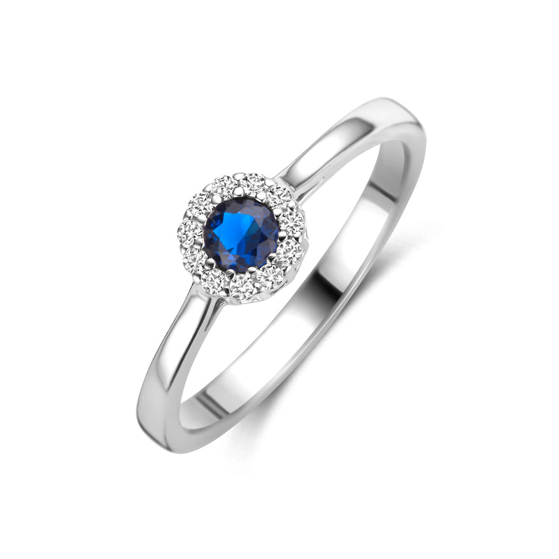 vDam Ring Saffier Zirkonia Zilver Gerhodineerd 1341434