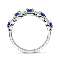 vDam Ring Saffierkleurig En Wit Zirkonia Halo Zilver Gerhodineerd 1336748 Maat 17¾