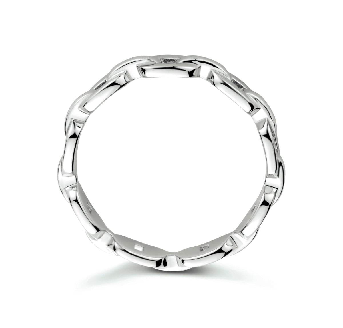 vDam Ring Schakel Zilver Gerhodineerd 1333681 Maat 17¾